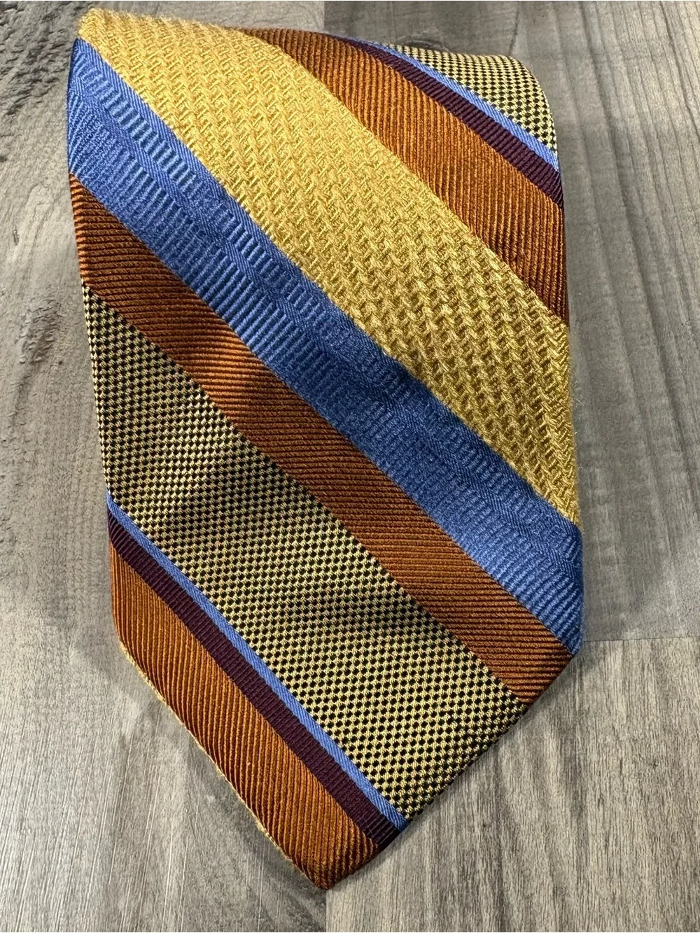 Robert Talbott 100% Silk Made In USA Brown Blue Necktie Best Of Class